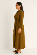 The Fatma Olive Wrap Collar Dress - TAL by The Abaya Lab
