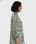 The Fatma Sage Green Crane Abaya - TAL by The Abaya Lab