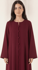 The Fawzia Pleated Front Button Detail Abaya - TAL by The Abaya Lab