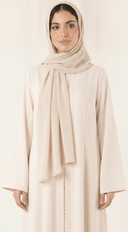The Fawzia Pleated Front Button Detail Abaya - TAL by The Abaya Lab