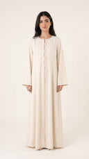 The Fawzia Pleated Front Button Detail Abaya - TAL by The Abaya Lab