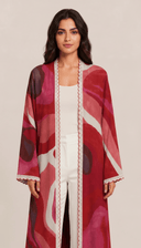 The Fayha Crochet Lace Abstract Print Abaya - TAL by The Abaya Lab