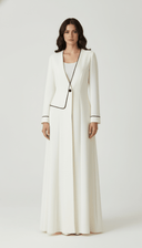 The Fayrouz Contrast Line Detail Abaya - TAL by The Abaya Lab