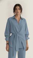 The Fida Tie-Waist Shirt Co-Ord Set - TAL by The Abaya Lab