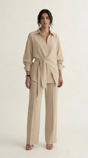 The Fida Tie-Waist Shirt Co-Ord Set - TAL by The Abaya Lab