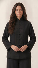 The Ghala Mandarin Collar Cord Detail Co-Ord Set - TAL by The Abaya Lab
