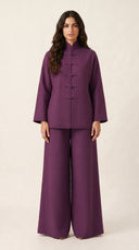 The Ghala Mandarin Collar Cord Detail Co-Ord Set - TAL by The Abaya Lab
