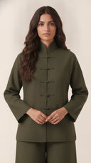 The Ghala Mandarin Collar Cord Detail Co-Ord Set - TAL by The Abaya Lab