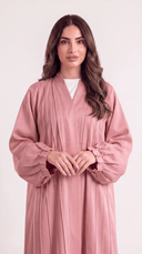 The Ghusoon Pleated Front Balloon Sleeve Abaya - TAL by The Abaya Lab