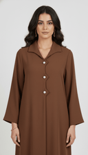 The Hadeel Minimal Pearl Button Abaya - TAL by The Abaya Lab