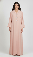 The Hadeel Minimal Pearl Button Abaya - TAL by The Abaya Lab