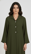 The Hadeel Minimal Pearl Button Abaya - TAL by The Abaya Lab