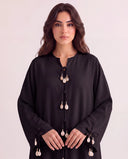 The Hadeel Shell Tie Detail Abaya - TAL by The Abaya Lab