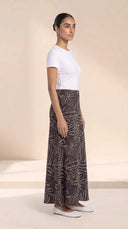 The Hadia Satin Zebra Print Maxi Skirt - TAL by The Abaya Lab