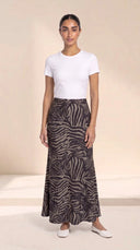 The Hadia Satin Zebra Print Maxi Skirt - TAL by The Abaya Lab