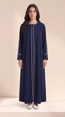 The Hafsa Classic Contrast Piping Abaya - TAL by The Abaya Lab