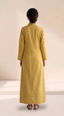 The Hajar Floral Embroidered Linen Blend Wrap Abaya - TAL by The Abaya Lab