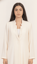 The Hakima Scalloped Neckline Button Detail Abaya - TAL by The Abaya Lab