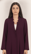 The Hakima Scalloped Neckline Button Detail Abaya - TAL by The Abaya Lab