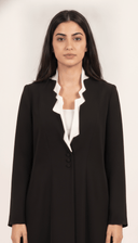 The Hakima Scalloped Neckline Button Detail Abaya - TAL by The Abaya Lab