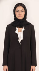 The Hakima Scalloped Neckline Button Detail Abaya - TAL by The Abaya Lab