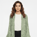 The Hala Sage Green Abstract Abaya - TAL by The Abaya Lab