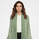 The Hala Sage Green Abstract Abaya - TAL by The Abaya Lab