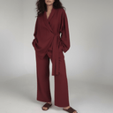 The Hamda Burgundy Wrap Premium Set - TAL by The Abaya Lab