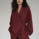 The Hamda Burgundy Wrap Premium Set - TAL by The Abaya Lab