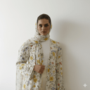 The Hamda Ivory Floral Abaya - TAL by The Abaya Lab