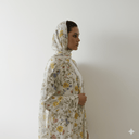 The Hamda Ivory Floral Abaya - TAL by The Abaya Lab
