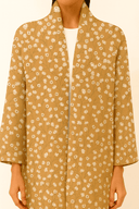 The Hamda Mustard Floral Silk Abaya - TAL by The Abaya Lab