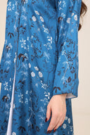 The Hamda Petite Teal Floral Abaya - TAL by The Abaya Lab
