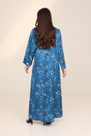 The Hamda Petite Teal Floral Abaya - TAL by The Abaya Lab