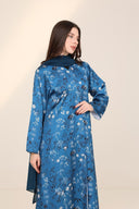 The Hamda Petite Teal Floral Abaya - TAL by The Abaya Lab