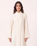 The Hamna High Neck Wrap Abaya with Covered Button - TAL by The Abaya Lab