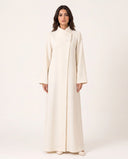 The Hamna High Neck Wrap Abaya with Covered Button - TAL by The Abaya Lab