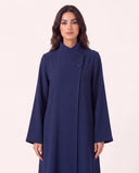 The Hamna High Neck Wrap Abaya with Covered Button - TAL by The Abaya Lab