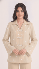 The Hamna Polka Dot Mandarin Button Detail Co-Ord Set - TAL by The Abaya Lab