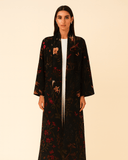 The Hana Black Abaya with Botanical Print - TAL by The Abaya Lab
