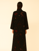 The Hana Black Abaya with Botanical Print - TAL by The Abaya Lab