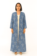 The Hana Blue Printed Abaya - TAL by The Abaya Lab