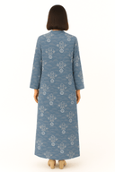 The Hana Blue Printed Abaya - TAL by The Abaya Lab