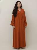 The Hana Burnt Orange Cutwork Abaya - TAL by The Abaya Lab