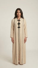 The Hana Contrast Frog Closures Abaya - TAL by The Abaya Lab