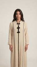 The Hana Contrast Frog Closures Abaya - TAL by The Abaya Lab