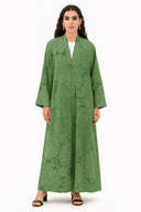 The Hana Green Luxe Jacquard Abaya - TAL by The Abaya Lab