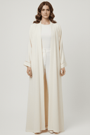 The Hanan Elegance Pearl Detail Open Abaya - TAL by The Abaya Lab