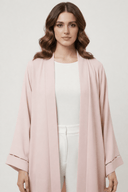 The Hanan Elegance Pearl Detail Open Abaya - TAL by The Abaya Lab