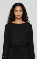 The Haneen Black Drawstring Waist Dress - TAL by The Abaya Lab